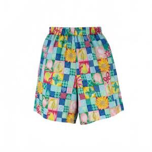 VTG Women Shorts High Waist‎ Colorful Floral Patchwork Print Koret San Francisco